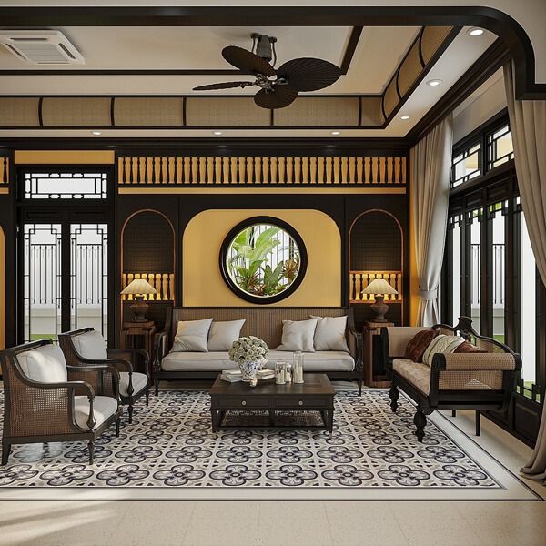 Phong cách đặc trưng nội thất Đông Dương