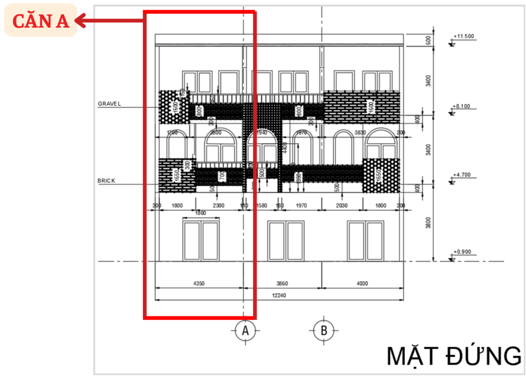 Minh họa phương pháp bóc tách và tính toán chi phí hoàn thiện