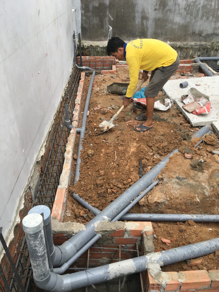 Thi công nhà phố trọn gói hệ thống điện nước âm tường