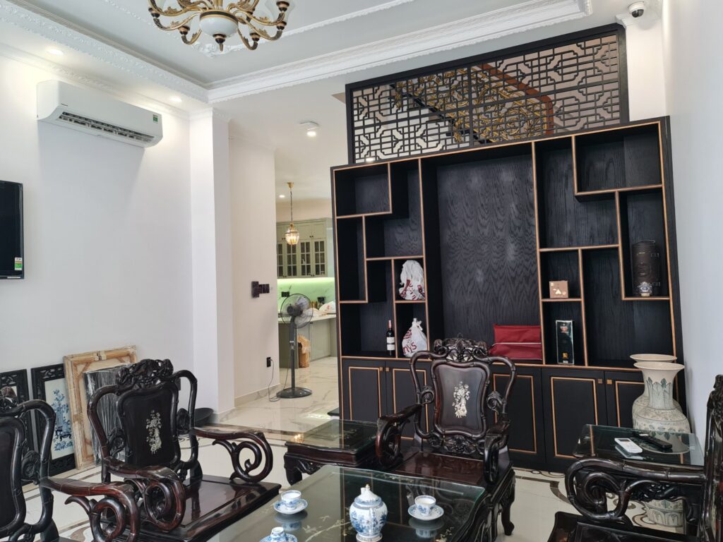 Xây dựng nhà phố trọn gói hoàn thiện phòng khách hiện đại