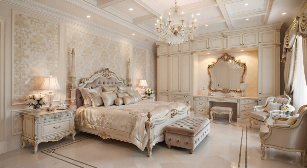 Thiết kế biệt thự cổ điển sang trọng mang đến sự thư thái tuyệt đối cho không gian phòng ngủ phụ