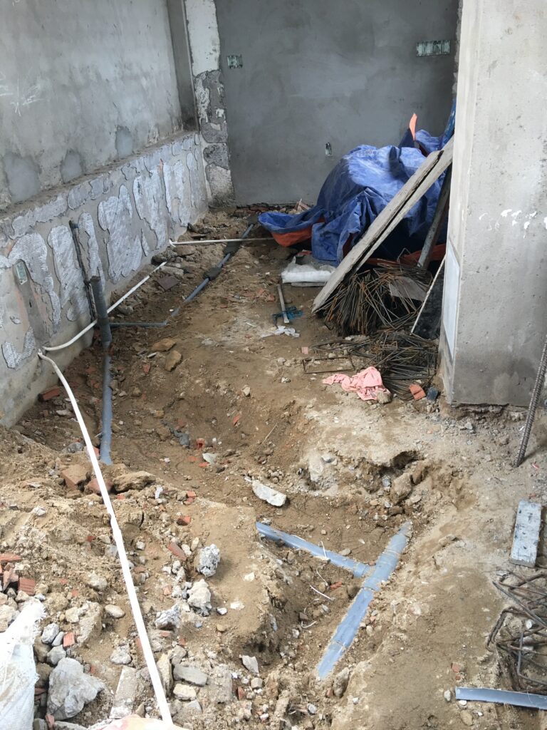 Thi công ống nước tầng trên
