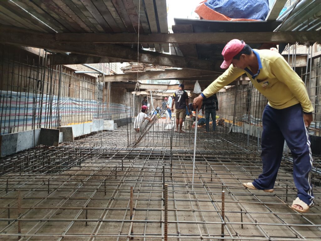 Thi công thép sàn tầng hầm