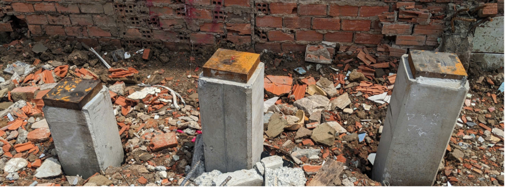 Cọc vuông BTCT sau khi ép