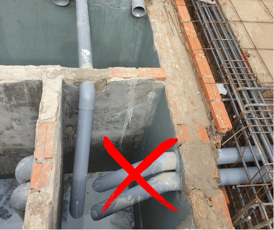 Kết nối ống thoát nước vào bể tự hoại SAI kỹ thuật