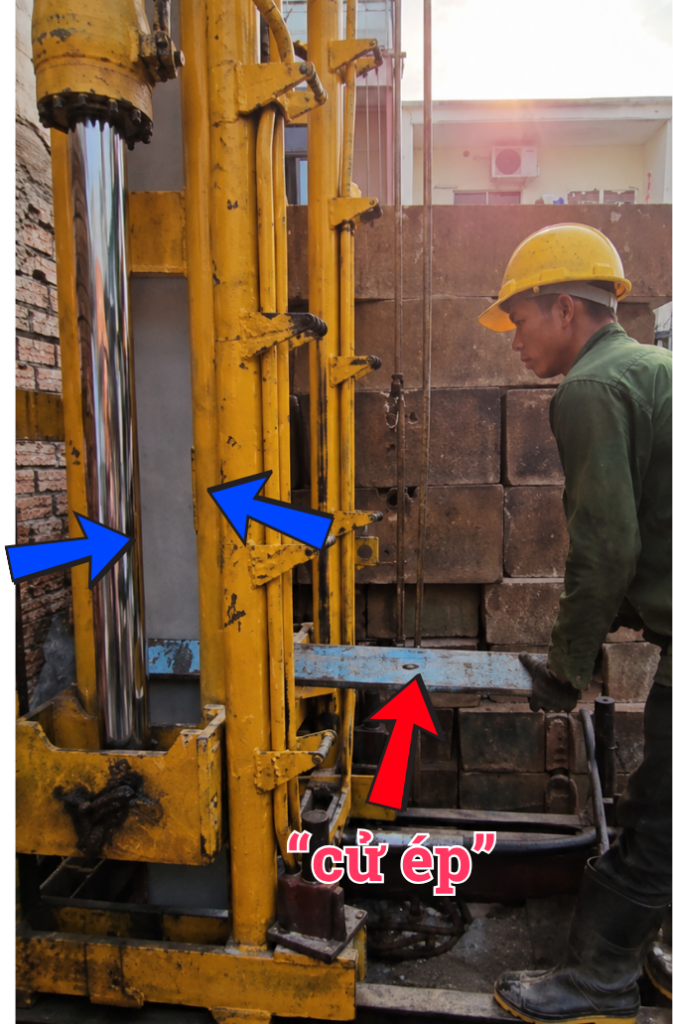 Sử dụng cữ ép để canh chỉnh độ thẳng đứng