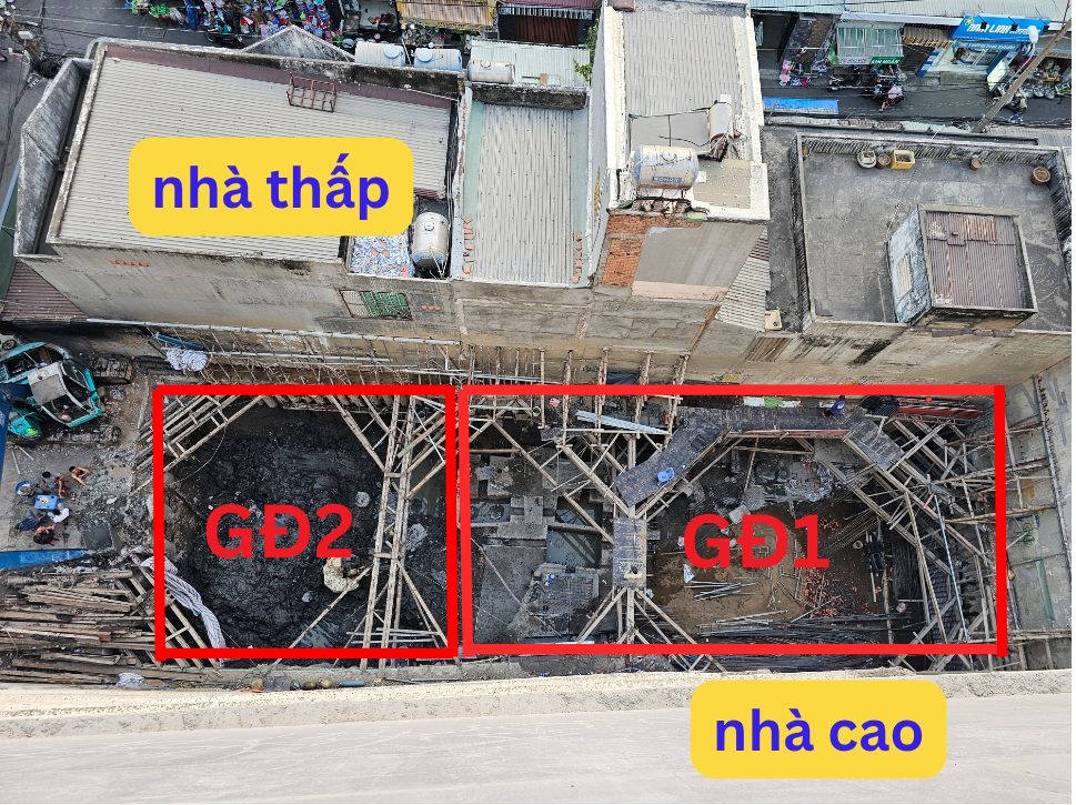 Trường hợp một nhà cao một nhà thấp