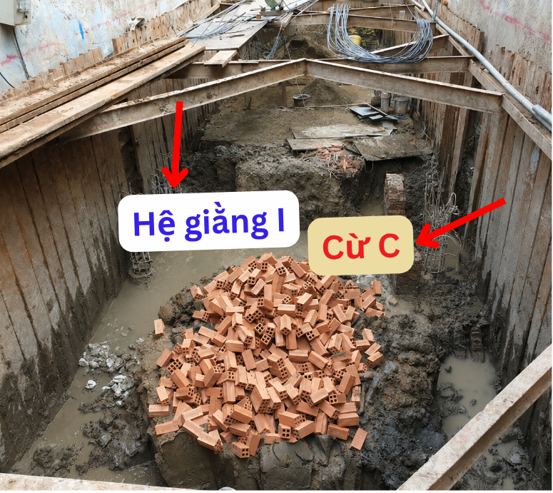 Giằng cố định cả hai nhà kế cận