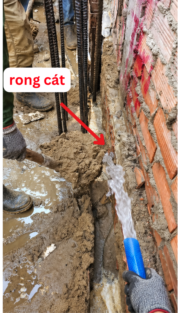 Rong cát khi thi công hầm là gì?