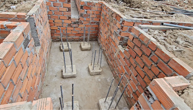 Hình dạng móng ổn định, đúng kích thước theo bản vẽ
