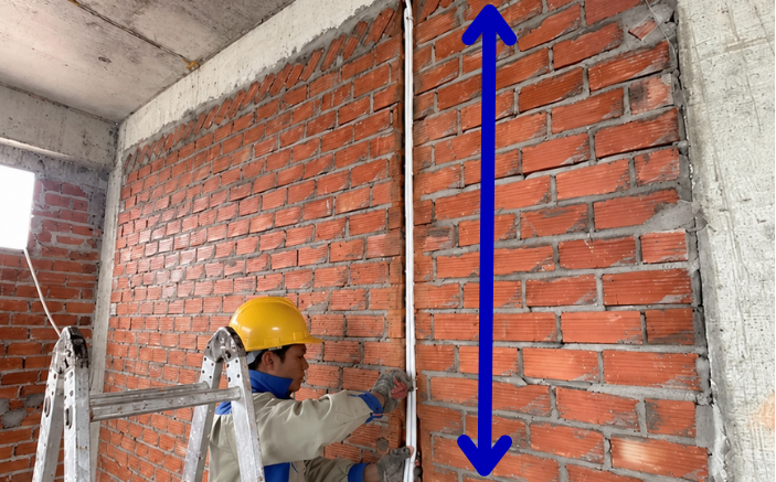 Nguyên tắc vàng khi đi dây điện âm tường phương đứng