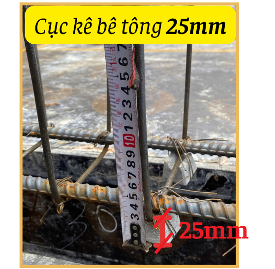 Cục kê cho thép sàn lớp dưới thường có chiều cao 20 mm hoặc 25 mm