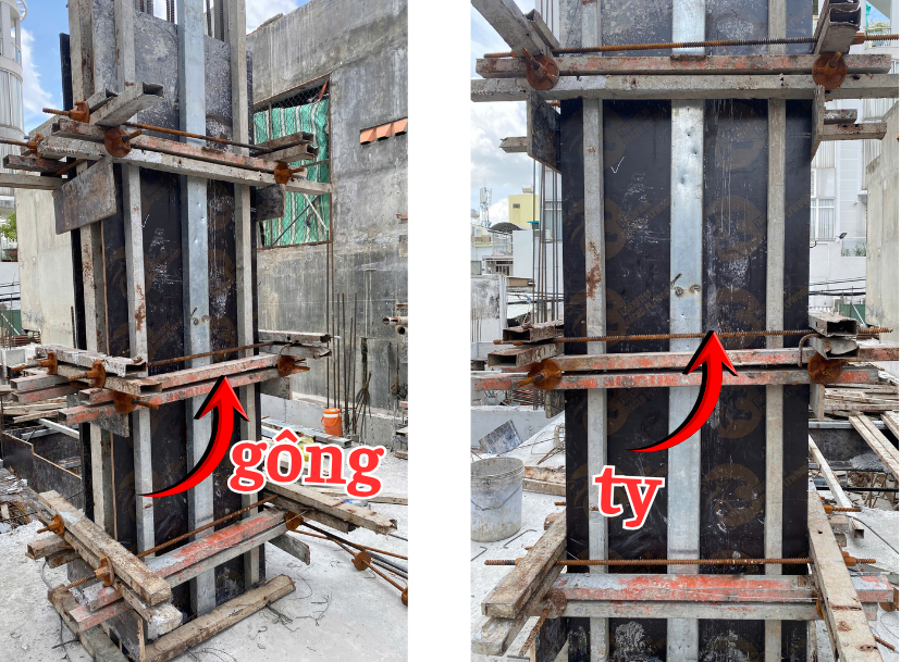 Cột gông hoàn tất