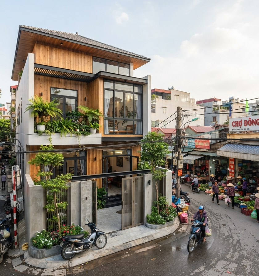 Nhà ở giữa chợ hoặc sát chợ