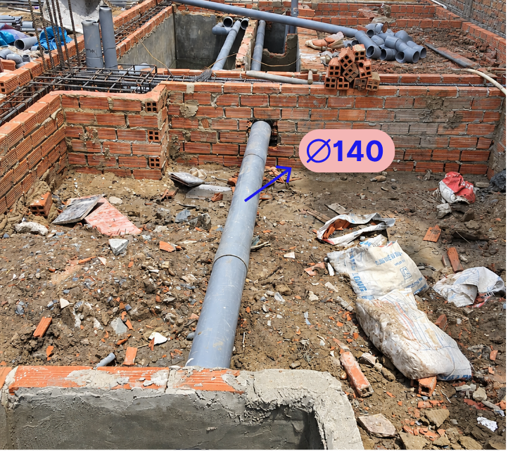 Ống thoát trung chuyển các hố ga: Φ140