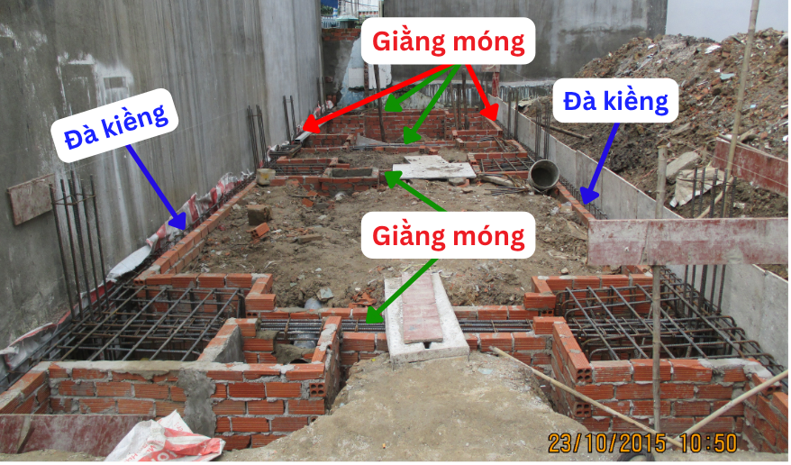 Phân biệt giằng móng và đà kiềng