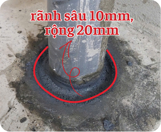 Tạo rãnh quanh cổ ống