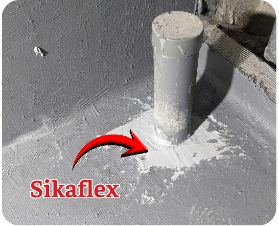Trám kín cổ ống bằng Sikaflex